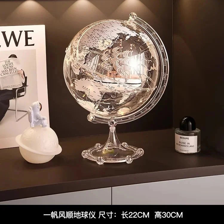 Globe Ornament with Sailboat Accent