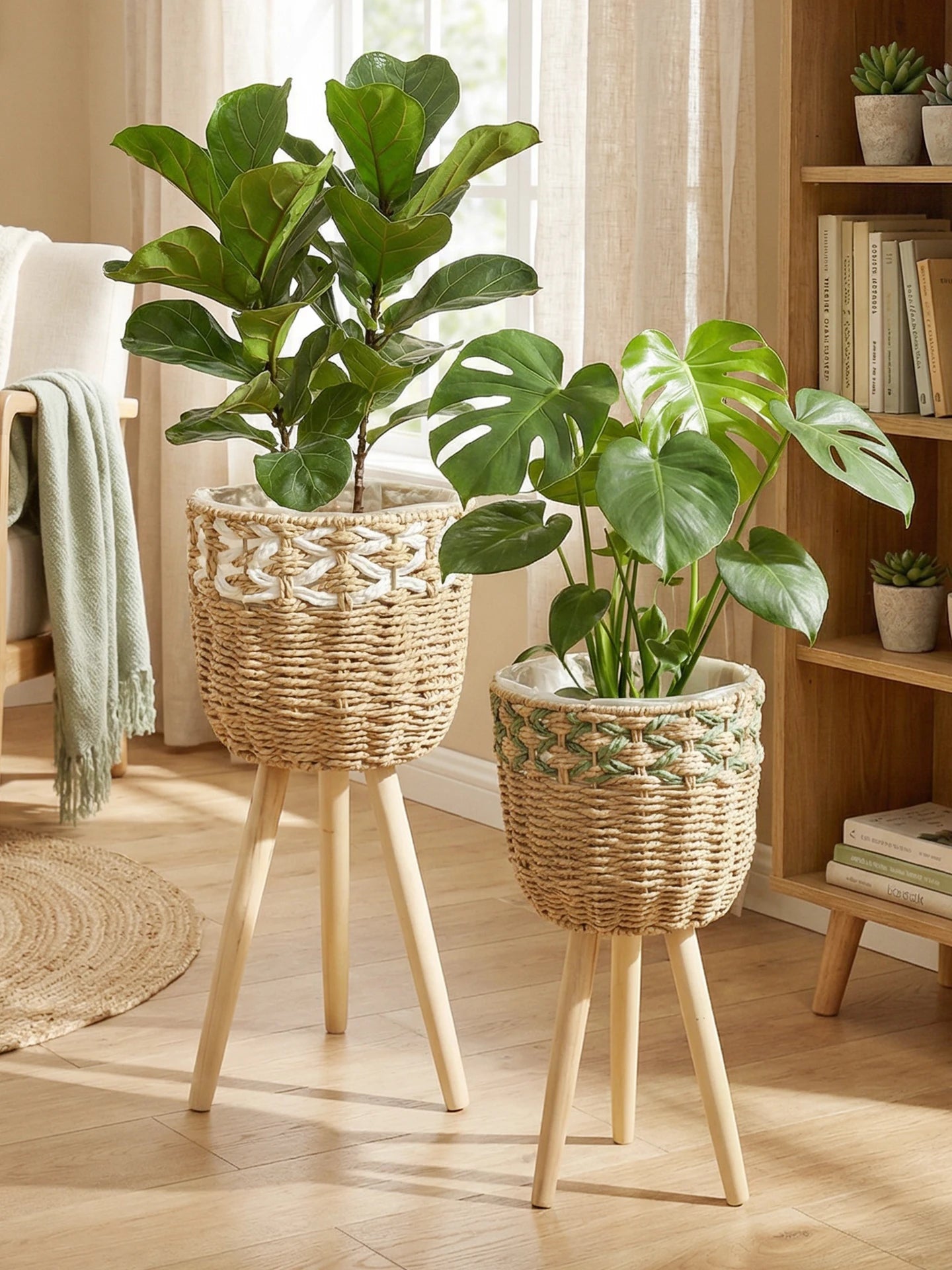 Nordic Woven Bamboo Plant Basket
