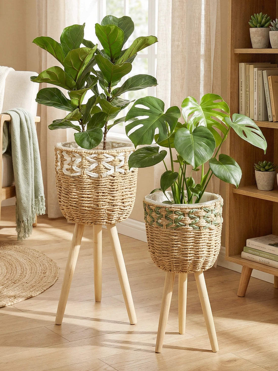 Nordic Woven Bamboo Plant Basket