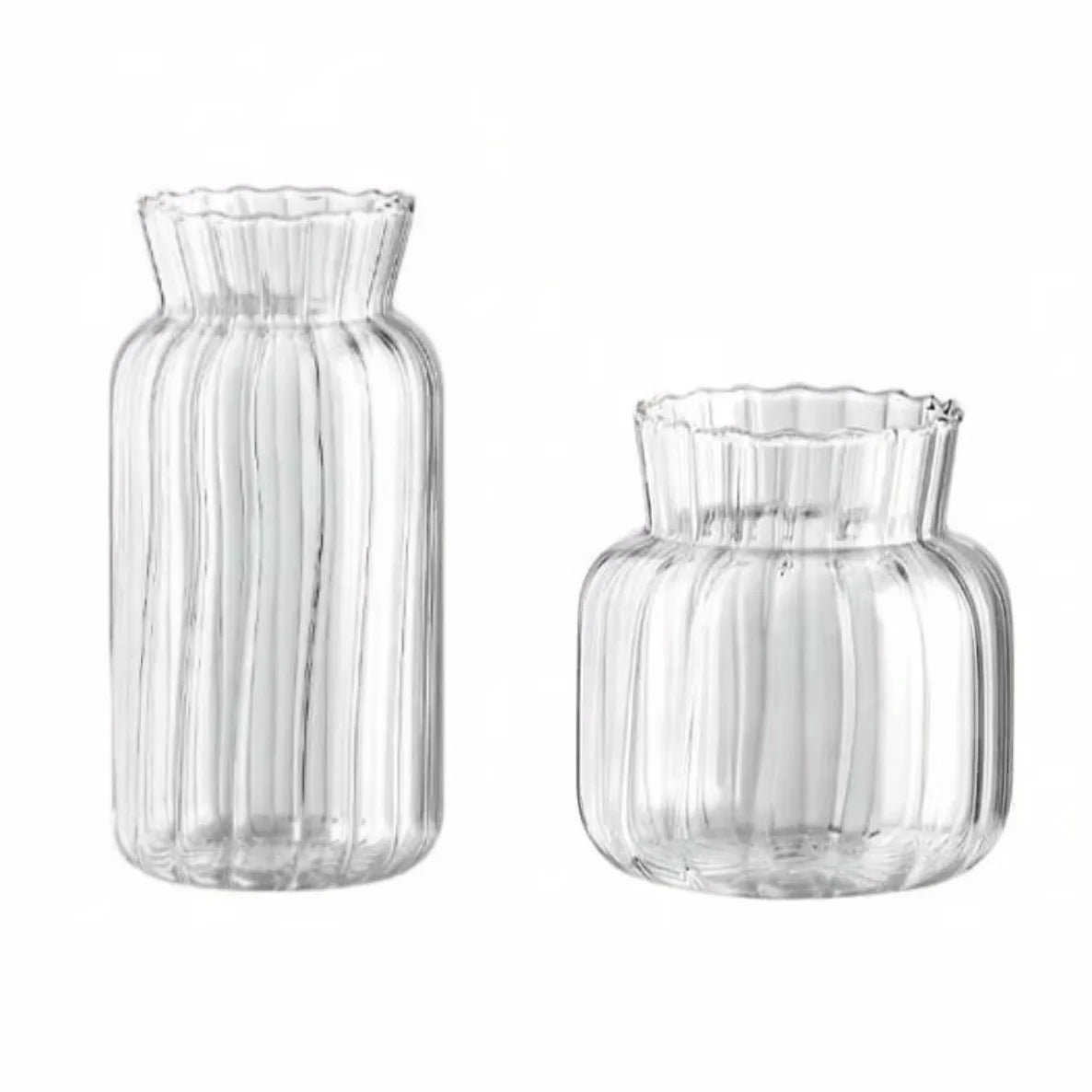 Retro Striped Glass Vase