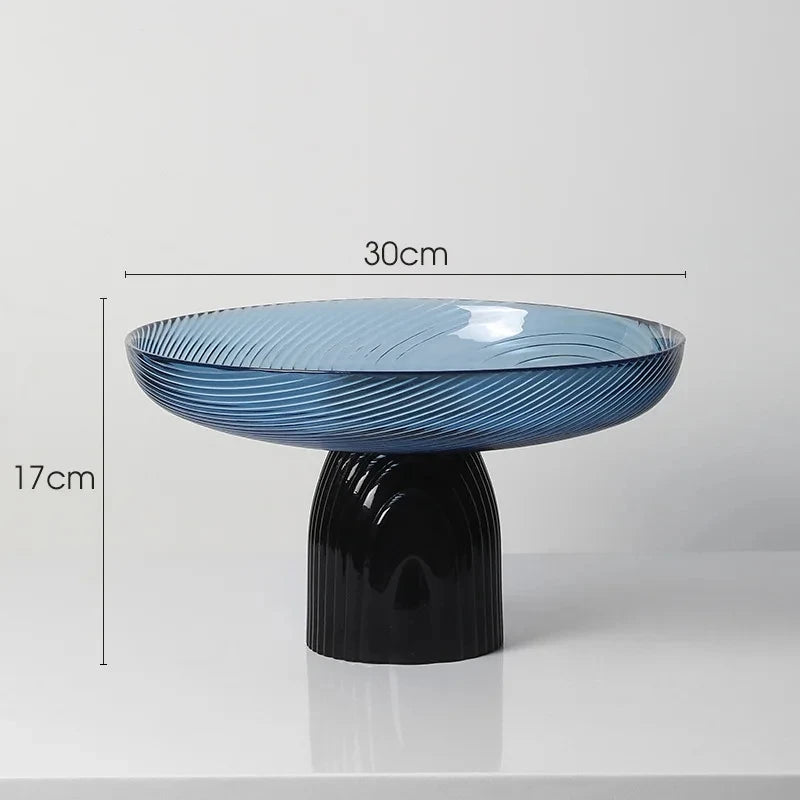Crystal Glass Decorative Fruit Tray | Luxury Coffee Table Centrepiece