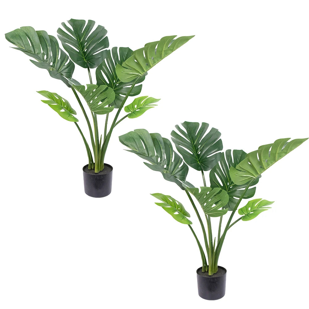 Artificial Monstera Plant with Decorative Pot