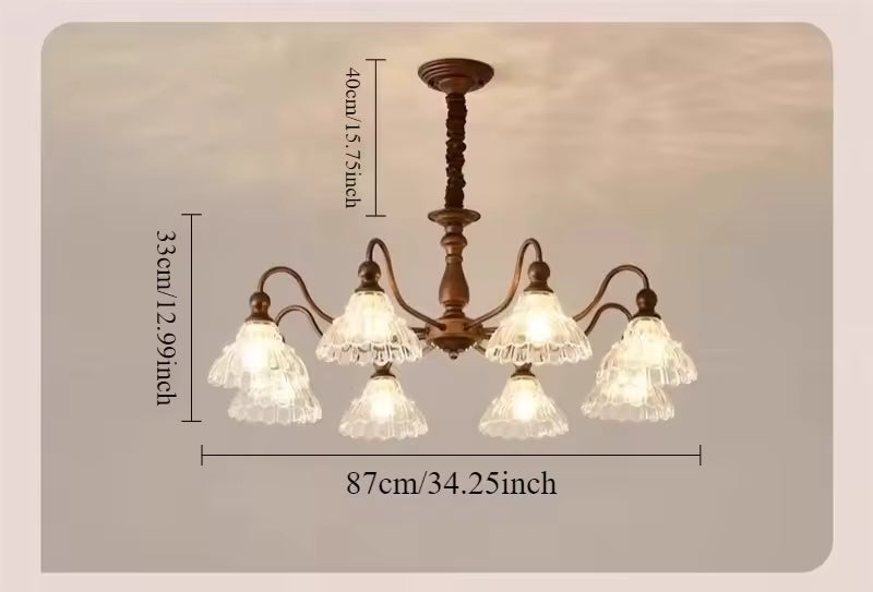 French Retro Glass Chandelier