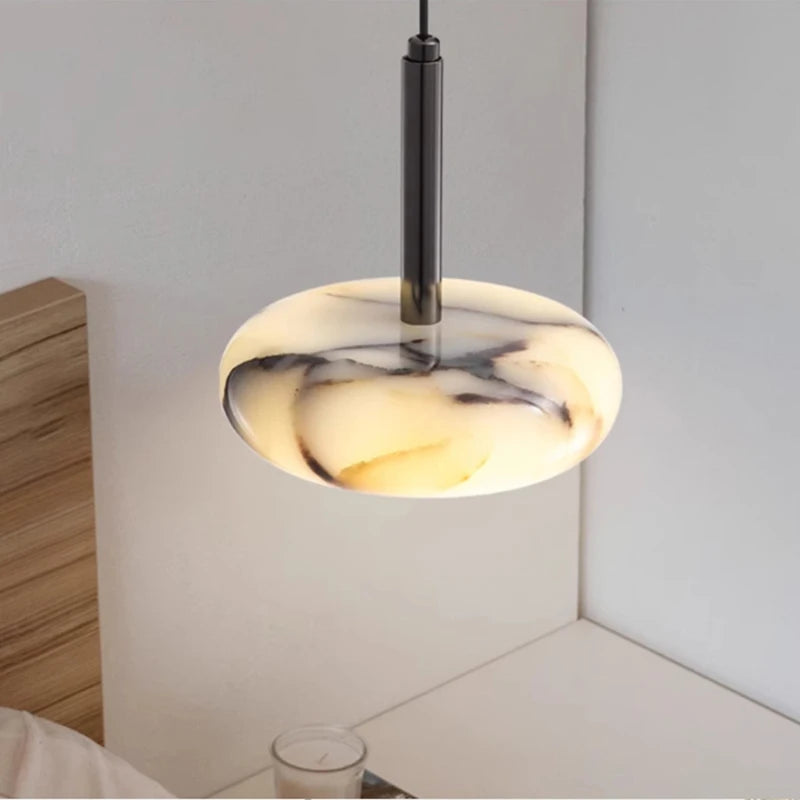Luxury Black Stone-Style Pendant Light