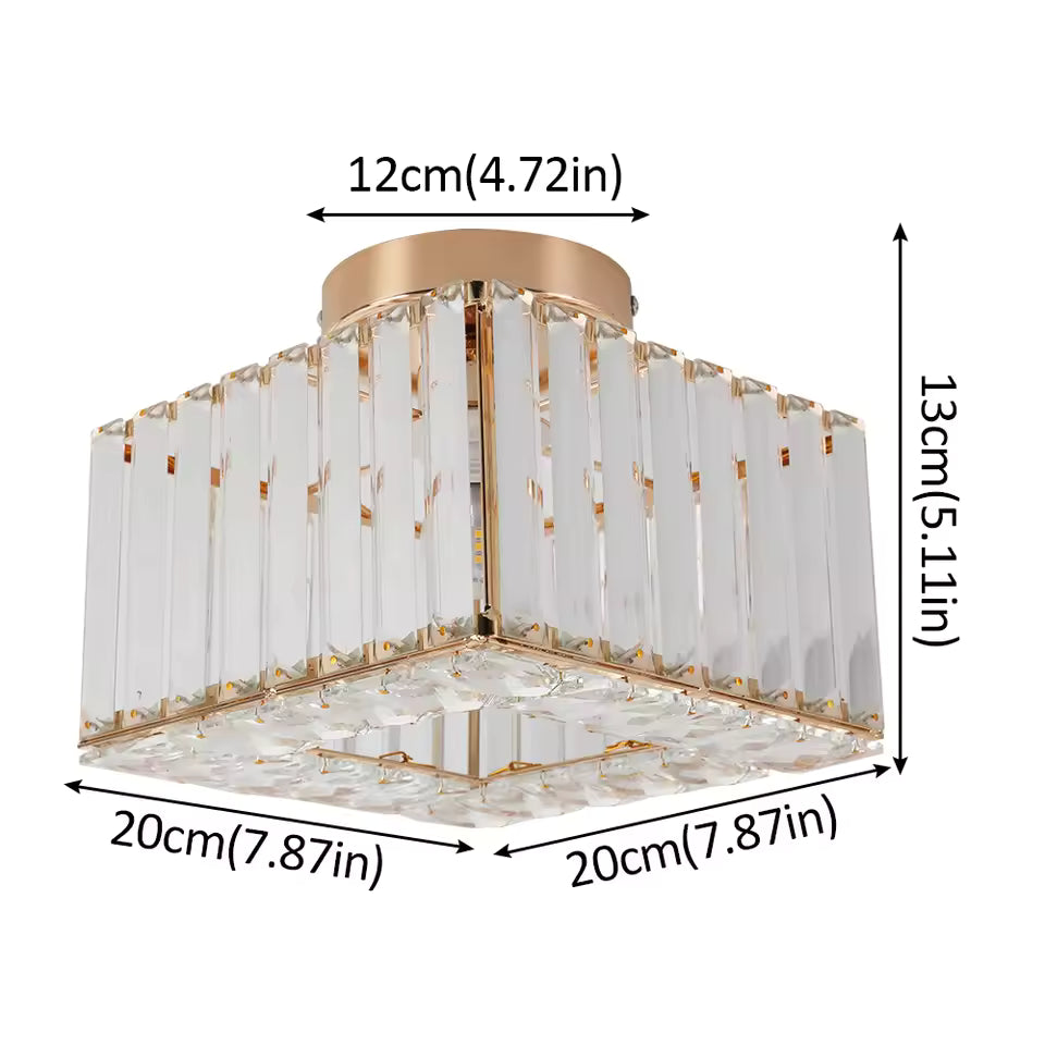 Modern Crystal Flush Mount Chandelier