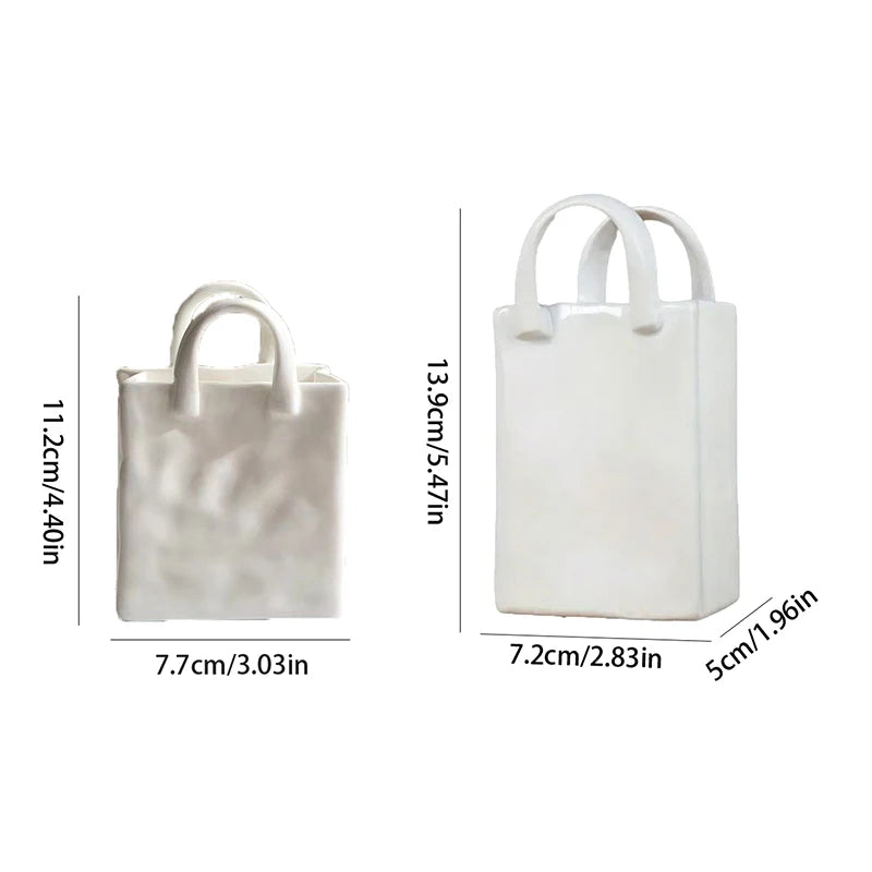 Handbag-Shaped Resin Vase – Modern Tabletop Décor