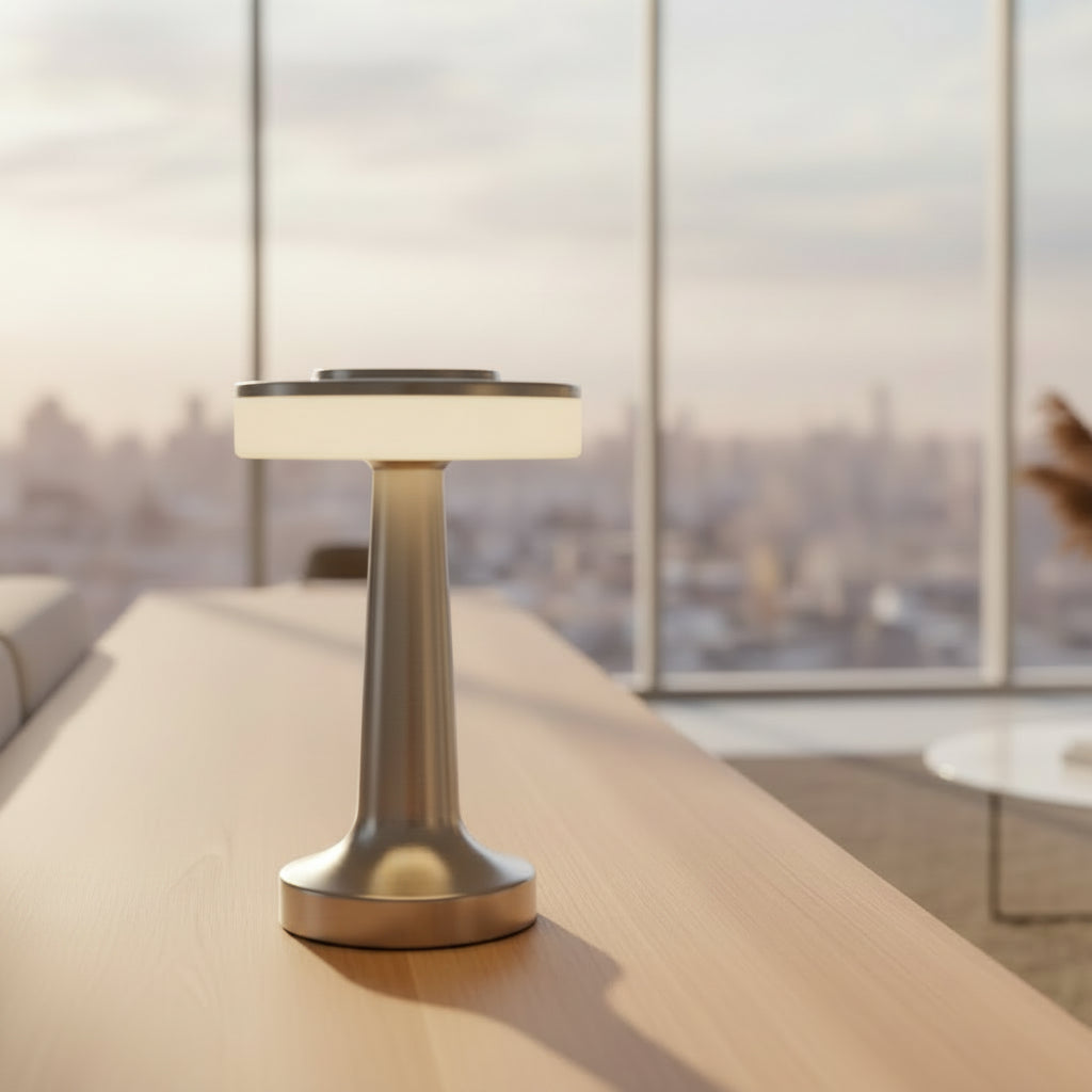 UFO LED Table Lamp – Rechargeable Metal Touch Light for Bar & Bedroom