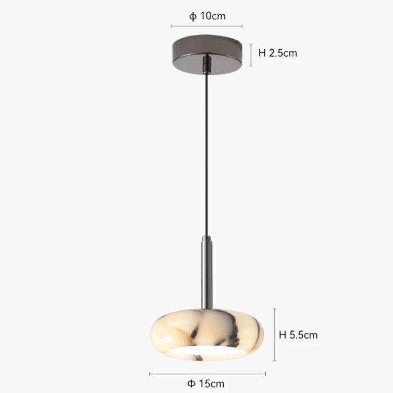 Luxury Black Stone-Style Pendant Light