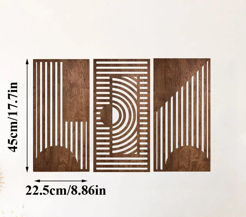 3-Piece Geometric Wood Wall Art Set