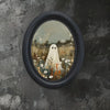 Vintage Ghost Oval Wooden Wall Art