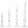 Glass Taper Candlestick Holders | Set of 3 Handmade Groovy & Wavy Styles for Home & Events
