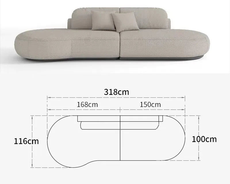 Modern U-Shaped Fabric Sofa