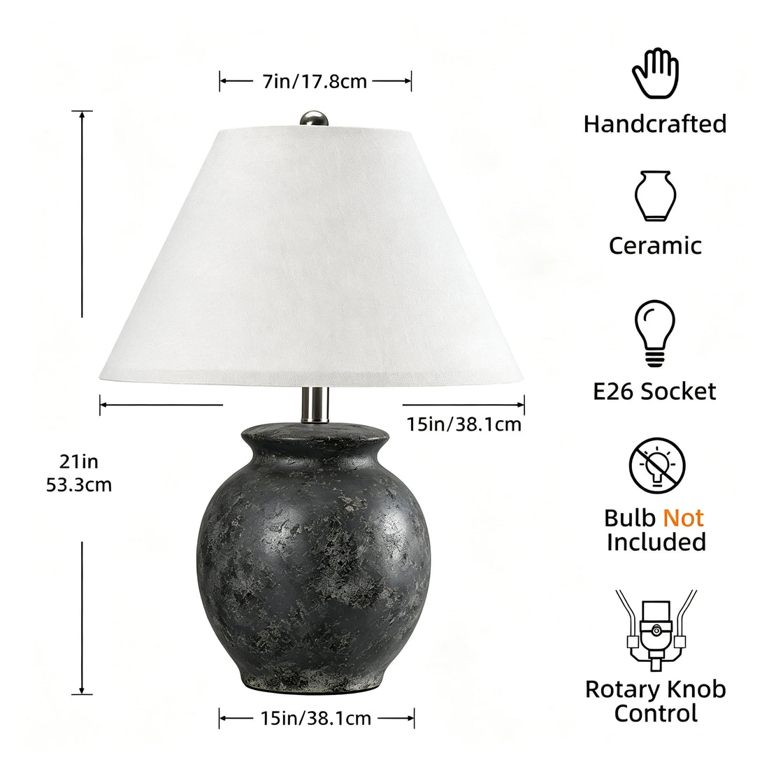 Ceramic Table Lamp with Linen Shade