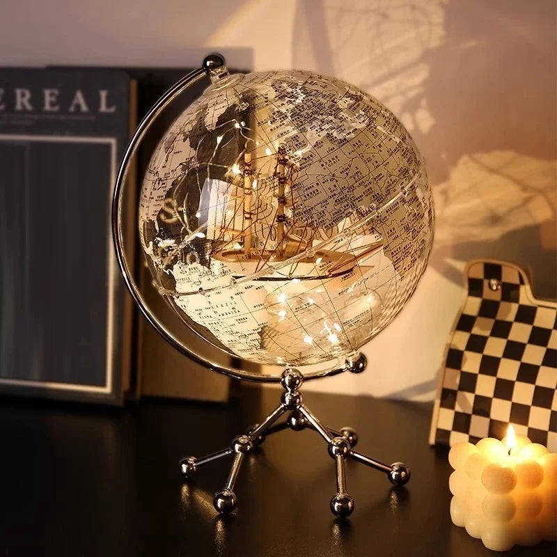 Globe Ornament with Sailboat Accent