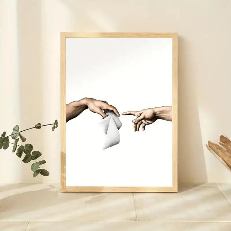 Michelangelo Parody Humour Canvas Print