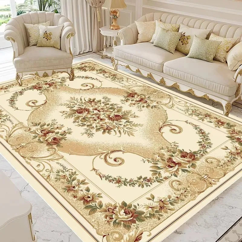 Floral Area Rug | Soft Flannel Carpet for Living Room, Bedroom & Hallway