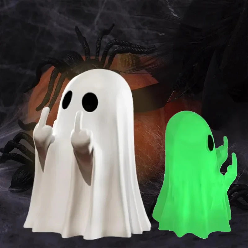 Luminous Middle Finger Ghost Statue | Halloween Table & Car Decor