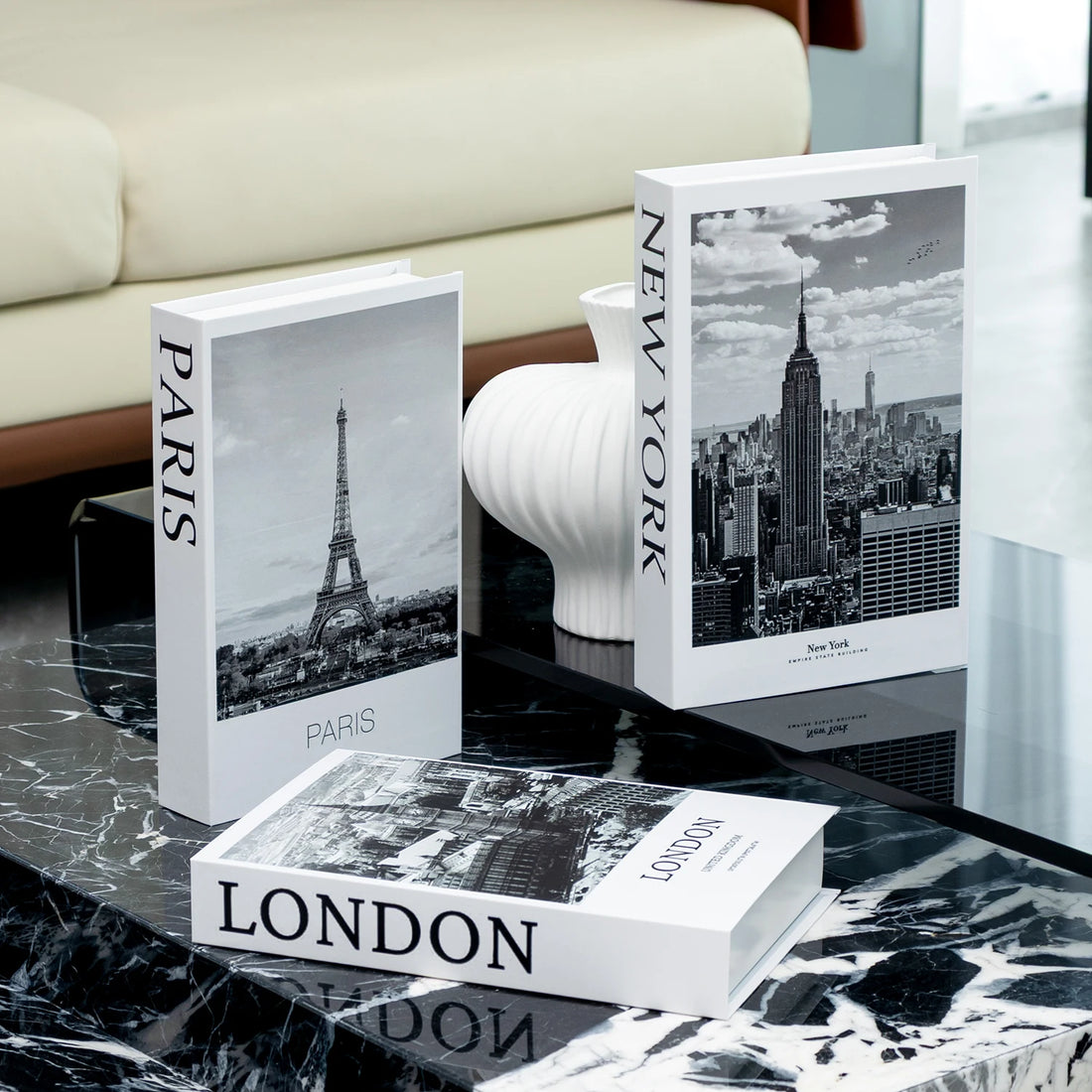 Decorative Fake Book Box – Modern Home Décor Storage Ornament