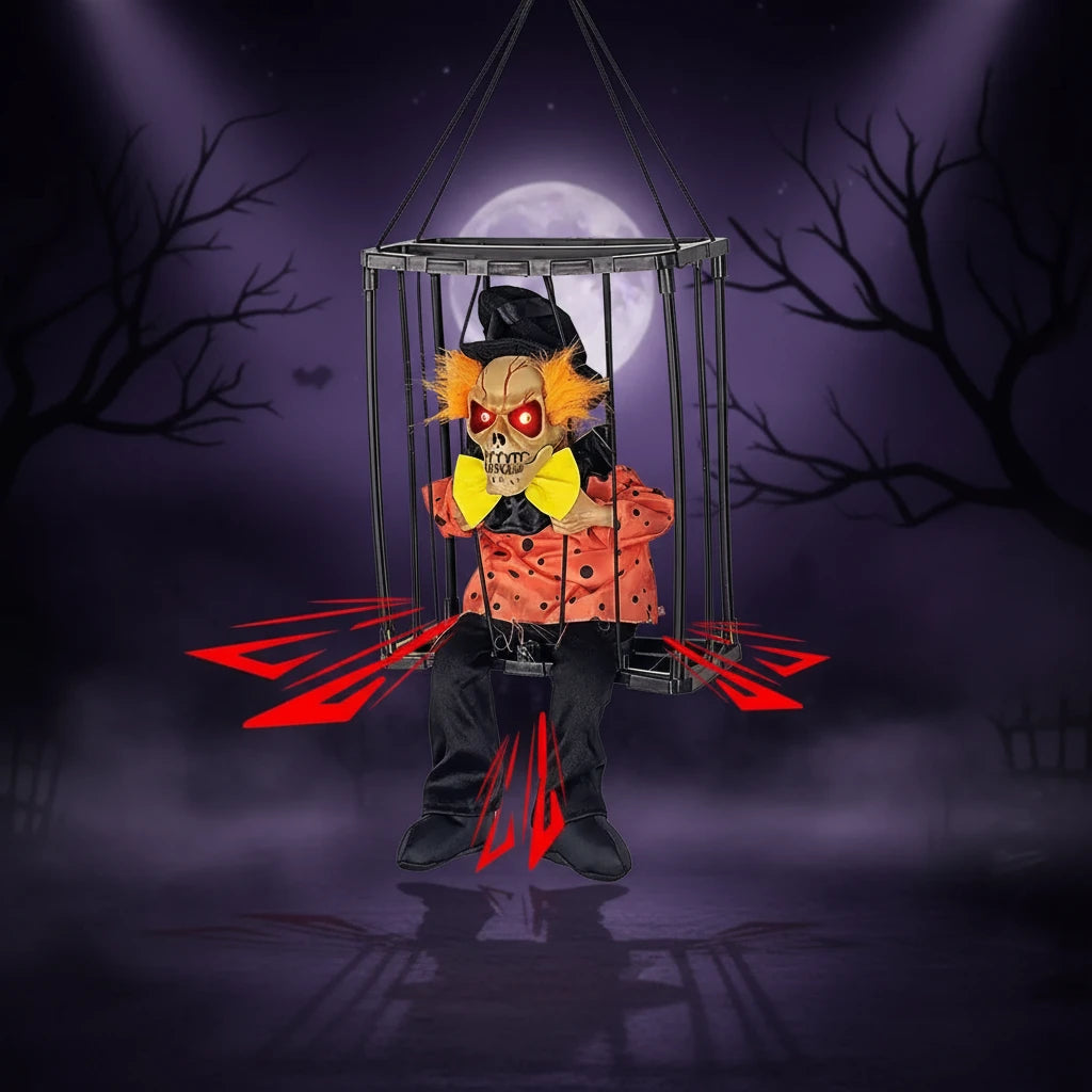 Motion-Activated Skeleton Cage Halloween Decoration