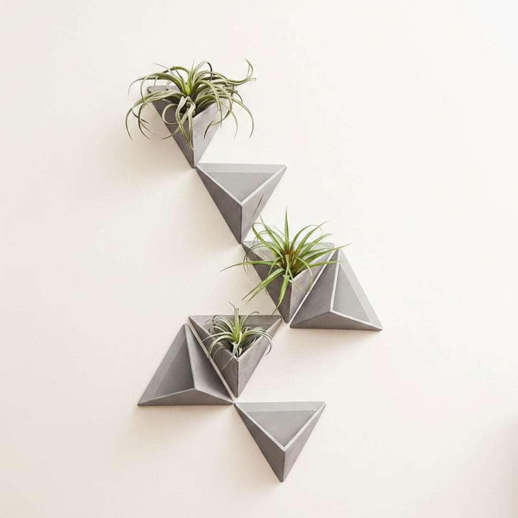 Cement Wall Vase & Ikebana Stem Holder