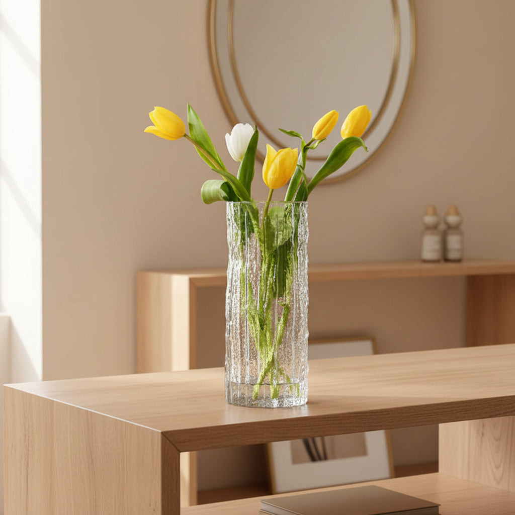 Glacier Glass Flower Vase
