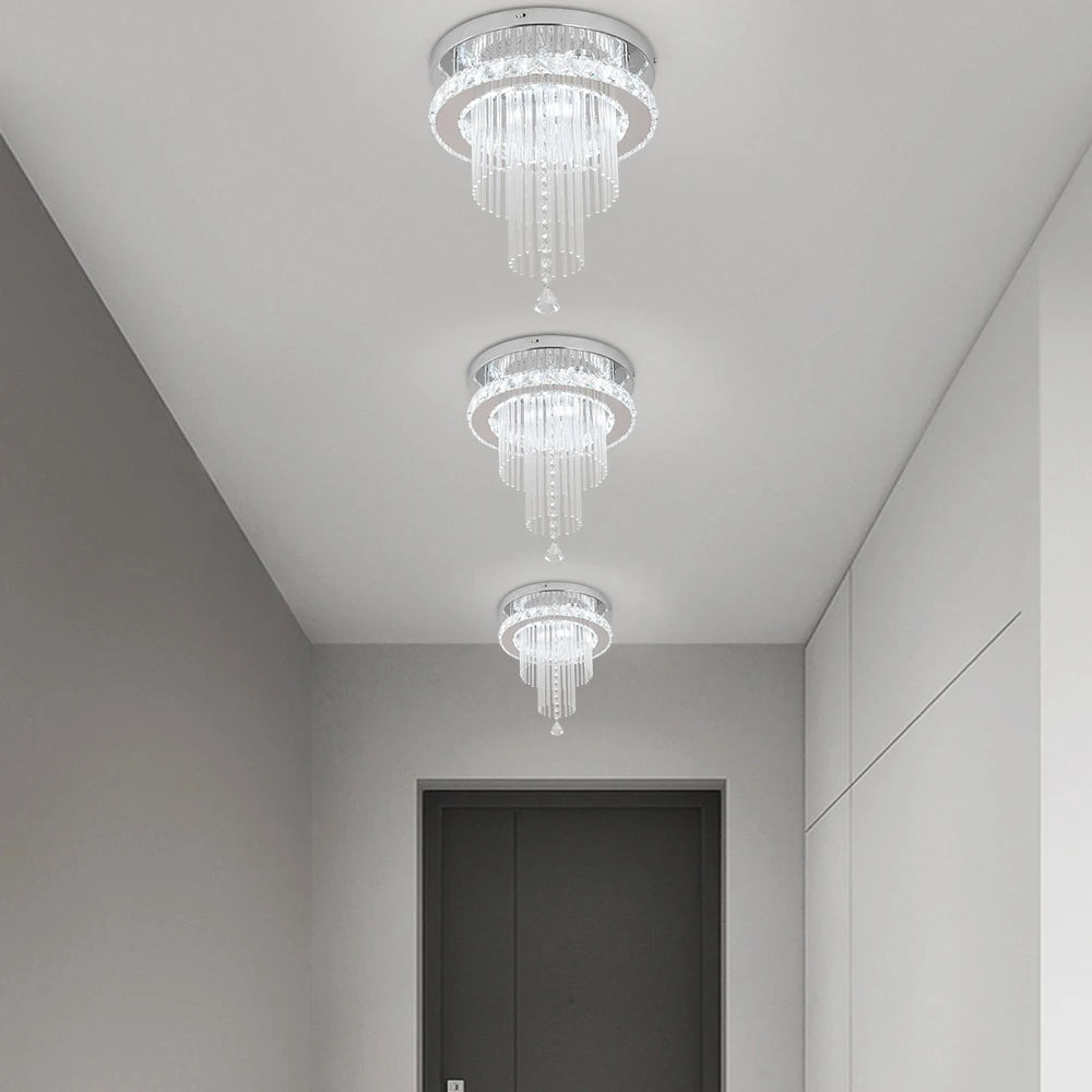 Crystal LED Pendant Chandelier with Stainless Steel Frame