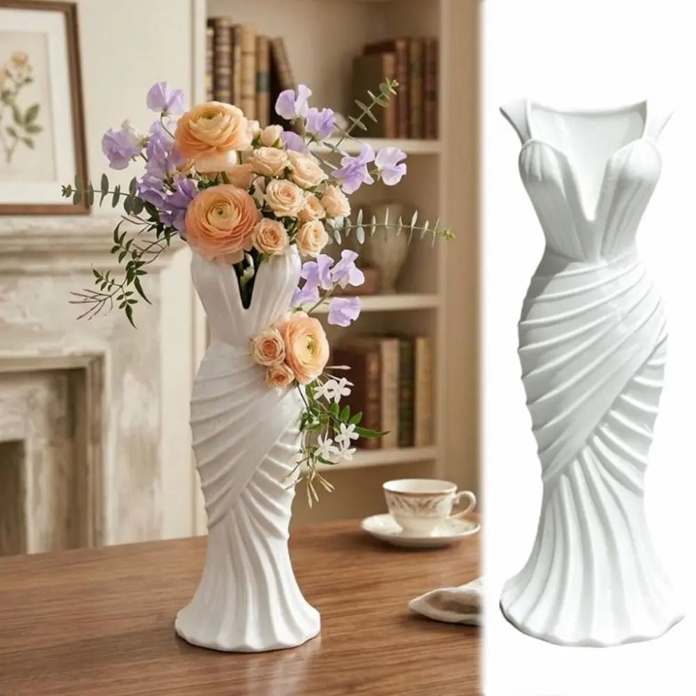 Elegant Dress-Silhouette Decorative Vase