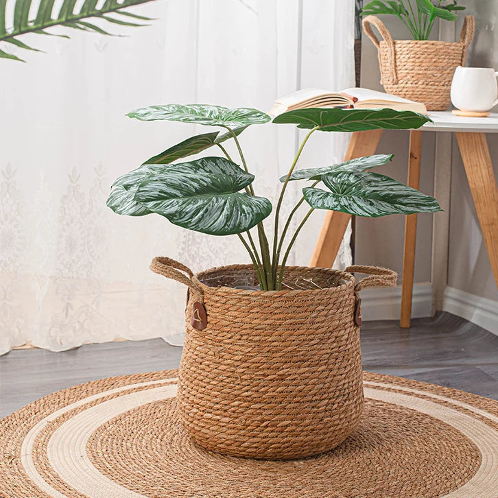 Rattan Woven Floor Planter Basket