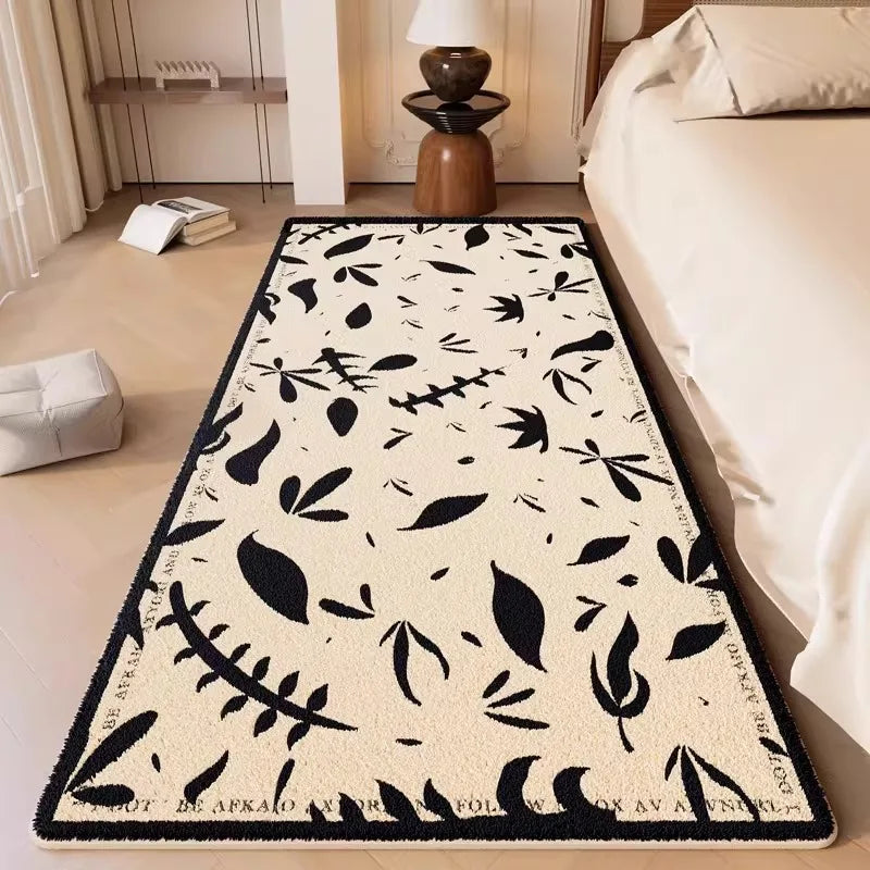 Black & White Minimalist Geometric Rug | Non-Slip Soft Area Carpet for Living Room & Bedroom