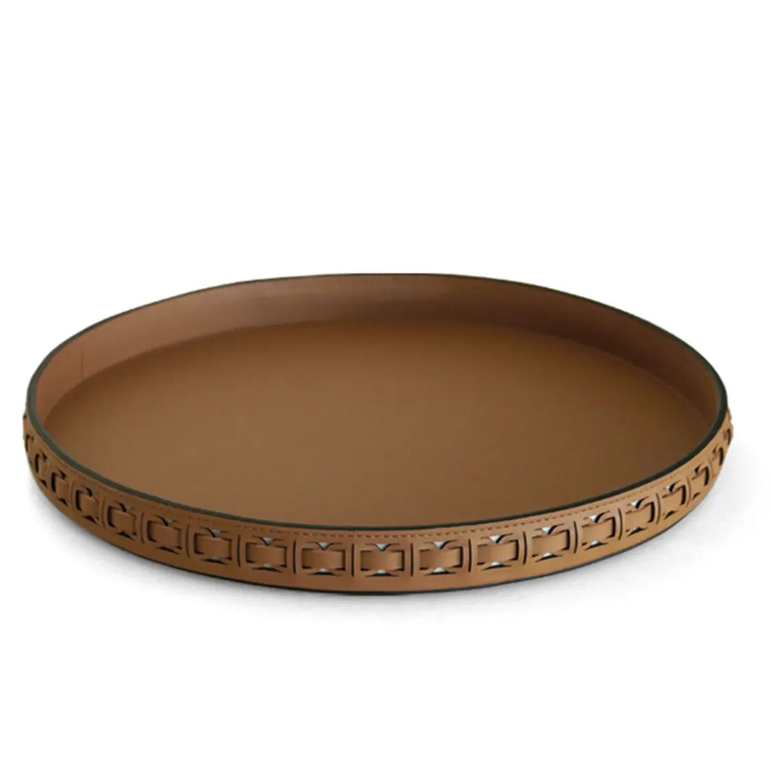 Woven Round Storage Tray with Metal Frame