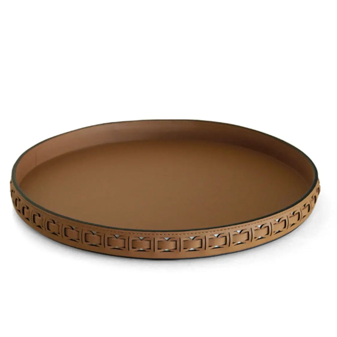 Woven Round Storage Tray with Metal Frame