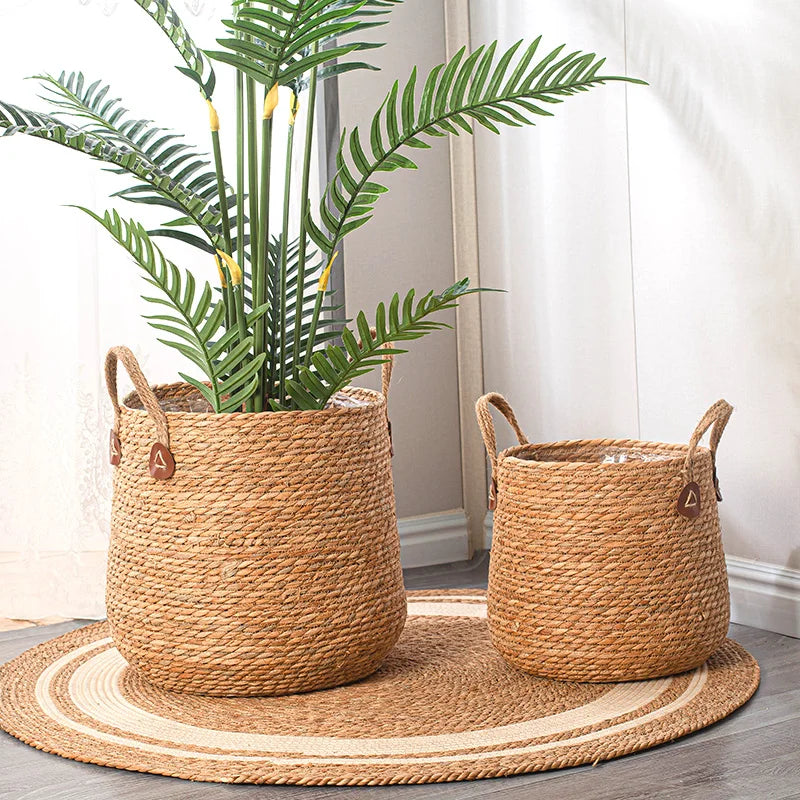 Rattan Woven Floor Planter Basket