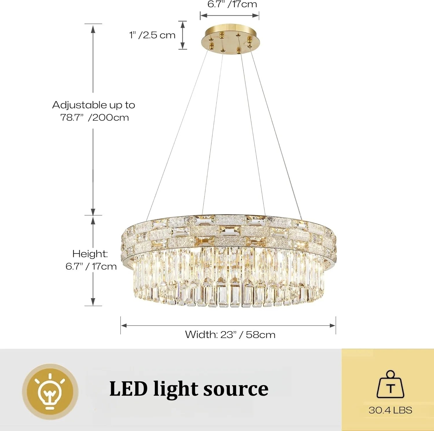 Modern Gold Crystal Chandelier