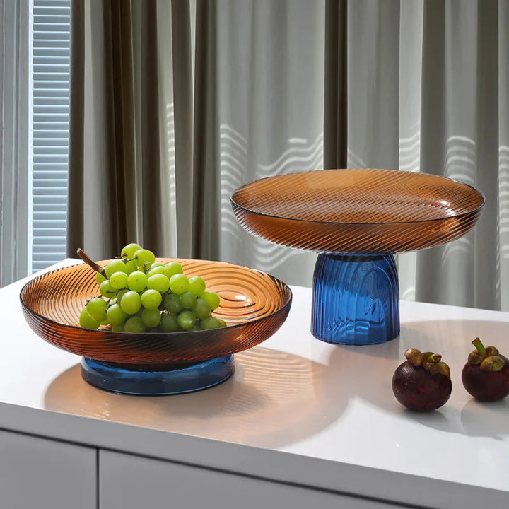 Crystal Glass Decorative Fruit Tray | Luxury Coffee Table Centrepiece
