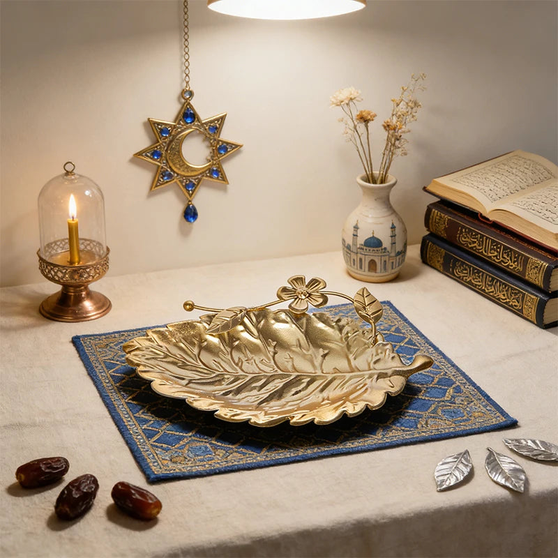Golden Metal Decorative Fruit Tray