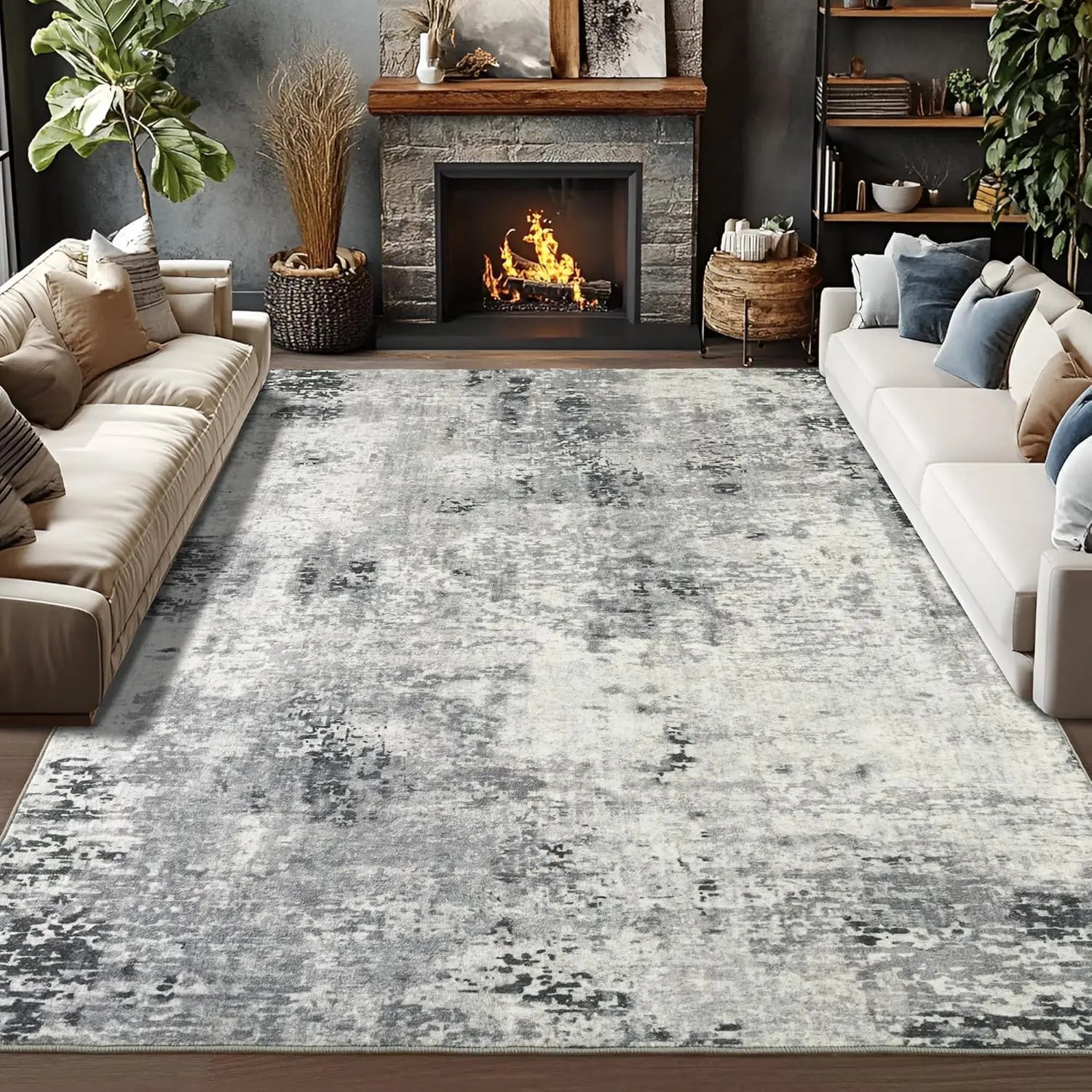 Modern Geometric Area Rug | Soft Pile, Non-Slip Floor Mat