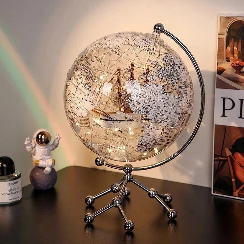 Globe Ornament with Sailboat Accent