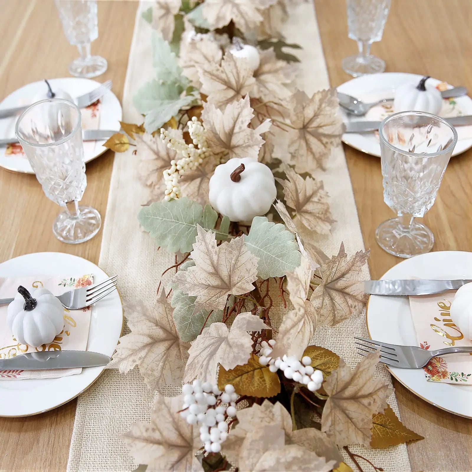 Autumn Maple Leaf & Pumpkin Garland – Fall Décor