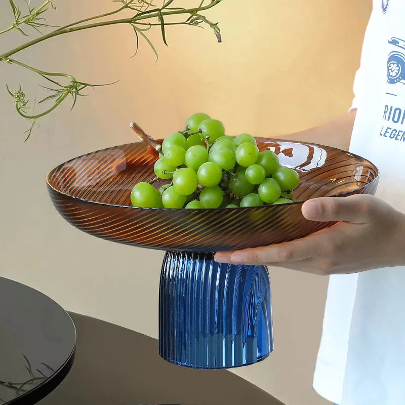 Crystal Glass Decorative Fruit Tray | Luxury Coffee Table Centrepiece