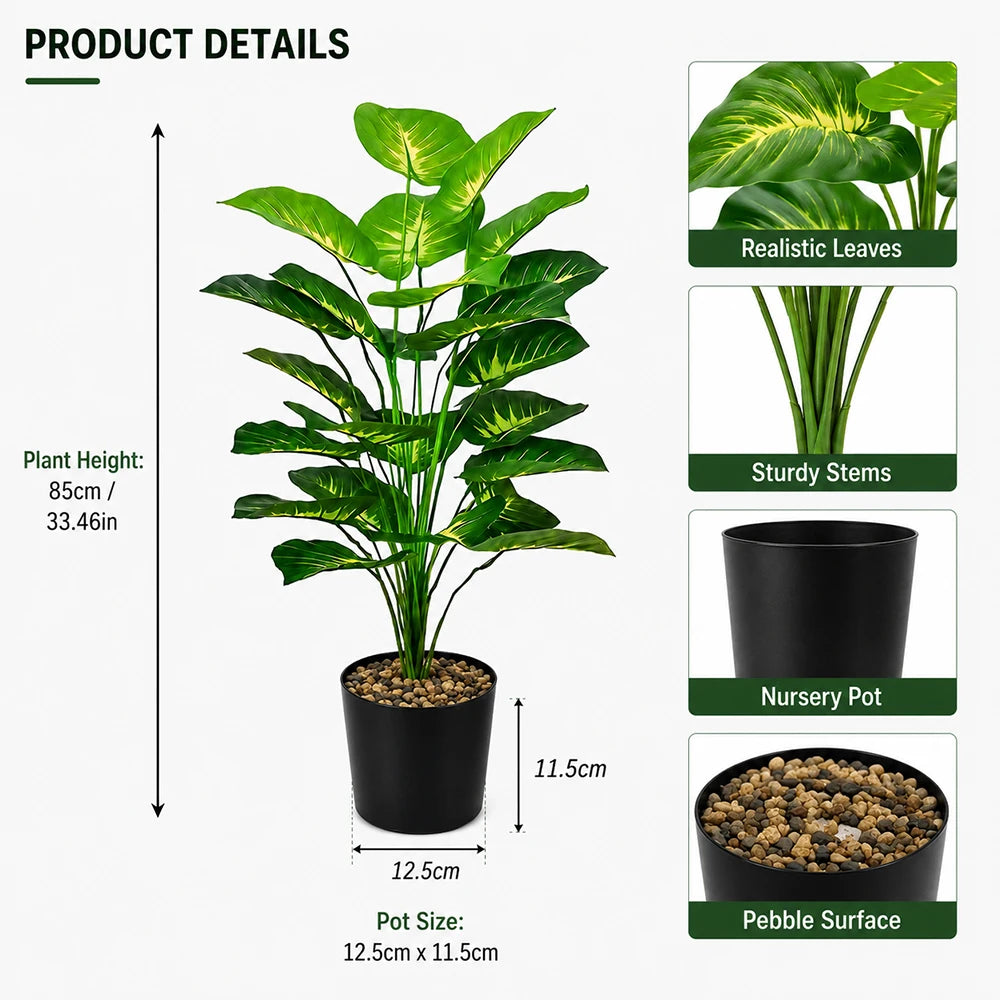 Artificial Pothos Plant in Black Pot
