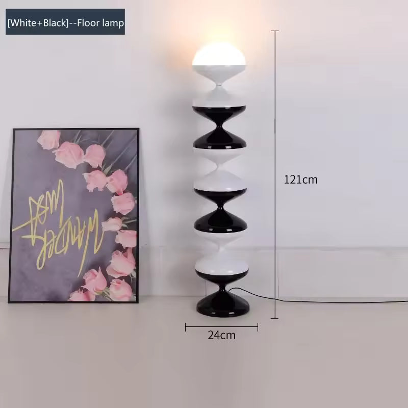 Art Deco Gourd Floor Lamp with Iron Shade