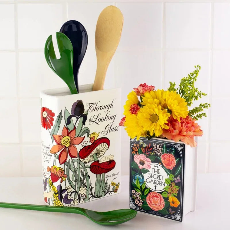 Ceramic Book Vase & Cachepot