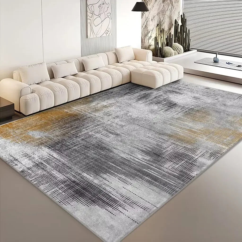 Abstract Geometric Flannel Area Rug | Non-Slip Washable Floor Mat