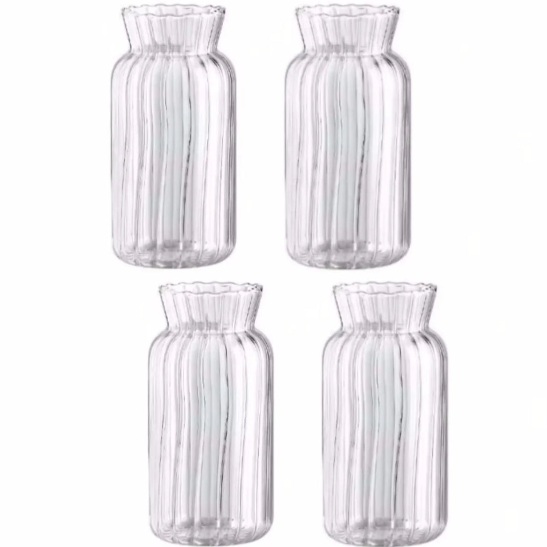 Retro Striped Glass Vase