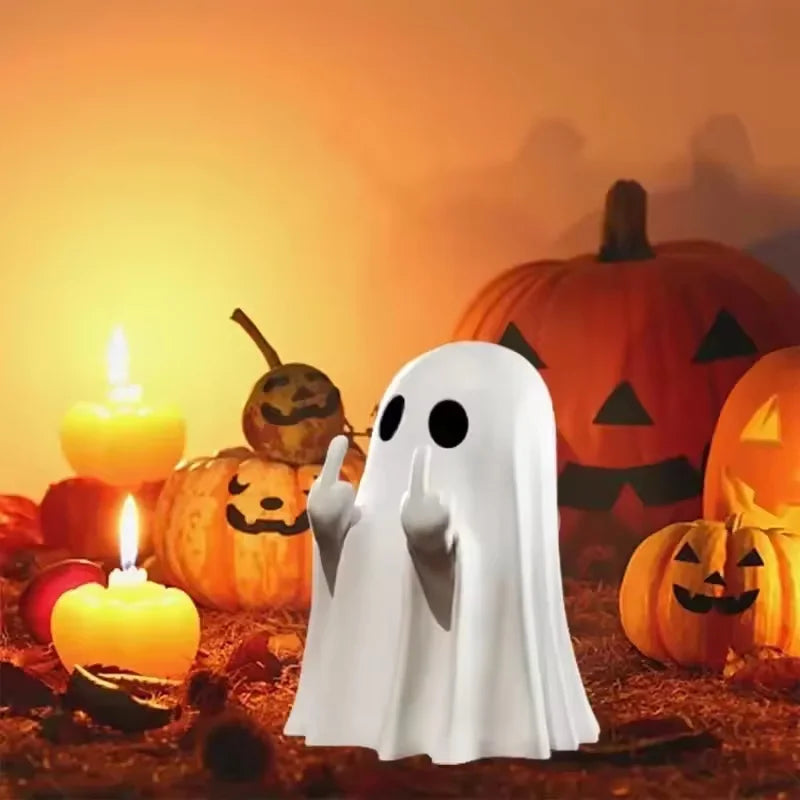 Ghost Resin Statue – Spooky Halloween Shelf & Table Décor