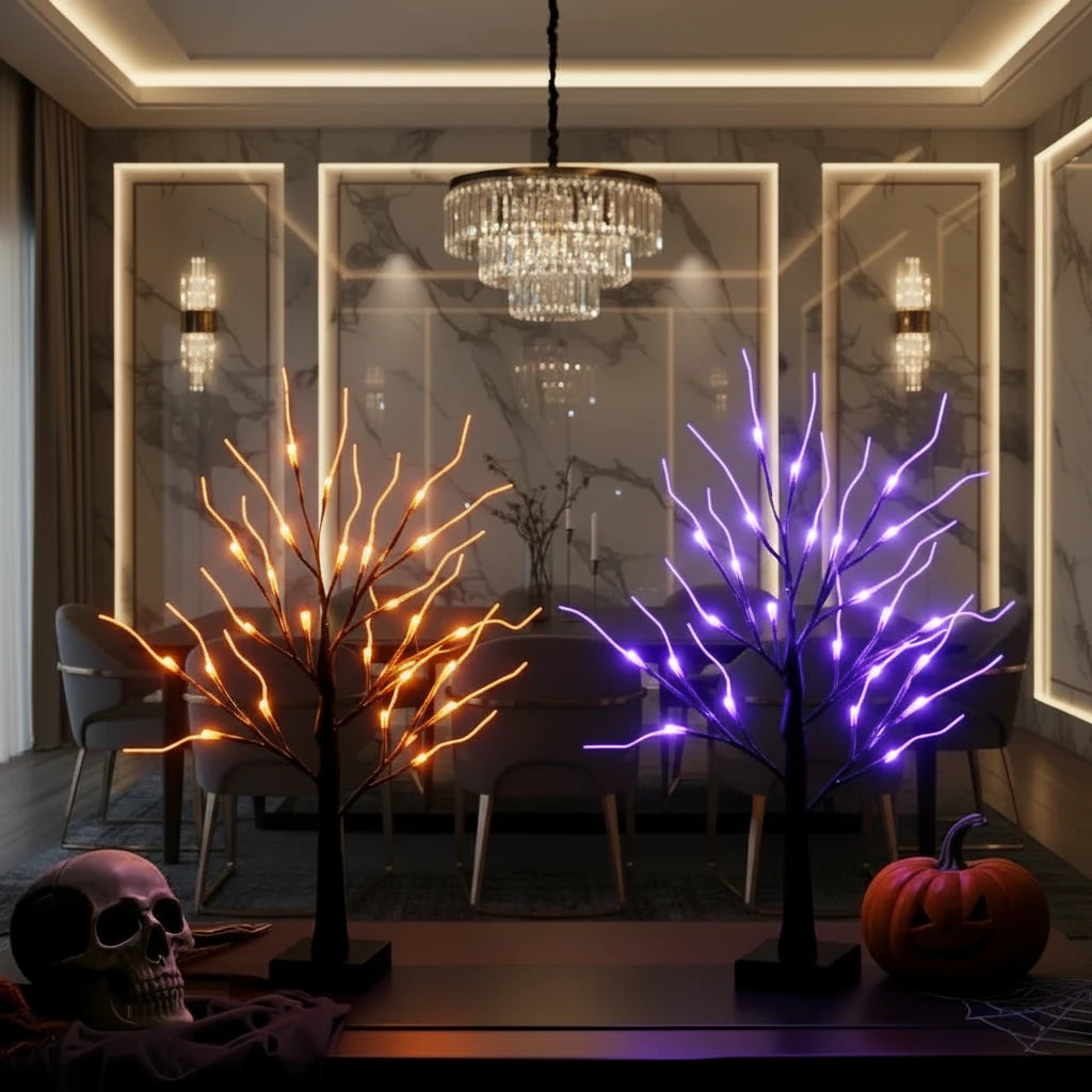 Gothic Black Willow Tree LED Night Light