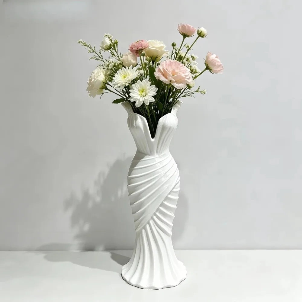 Elegant Dress-Silhouette Decorative Vase