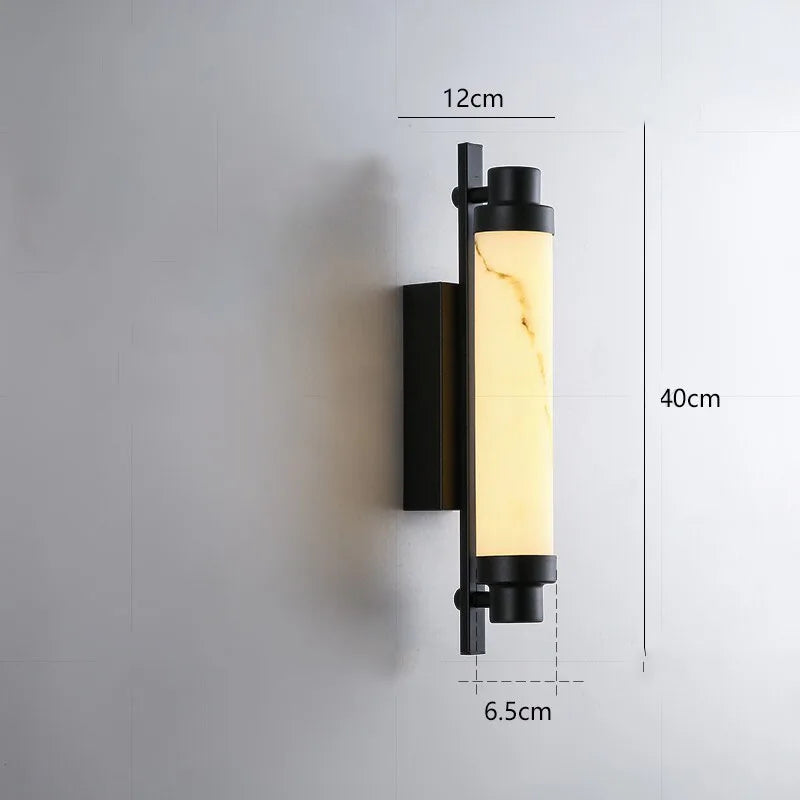 Modern Black Marble-Style LED Wall Lamp