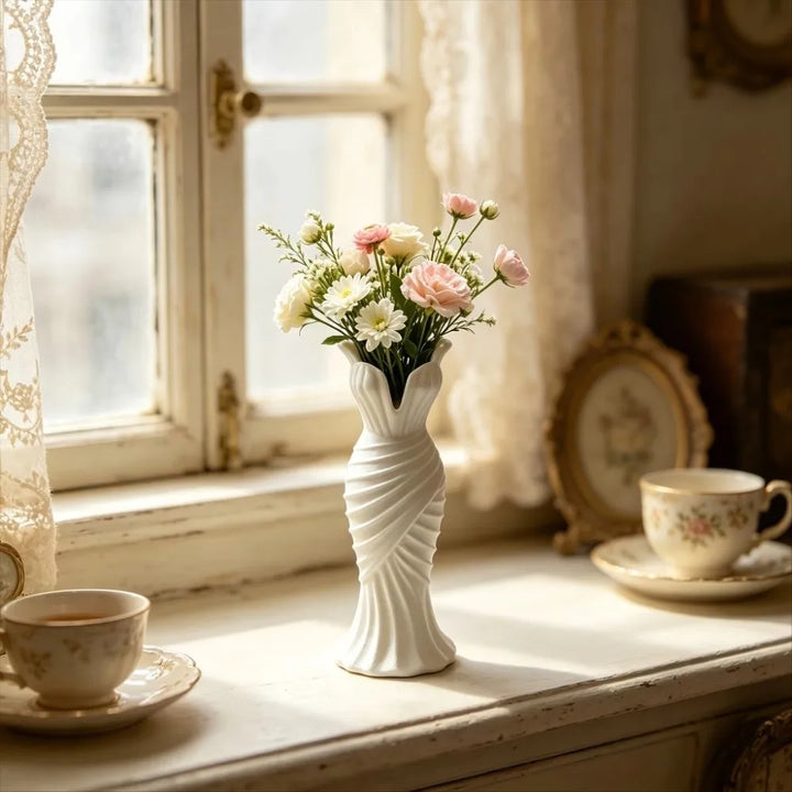 Elegant Dress-Silhouette Decorative Vase