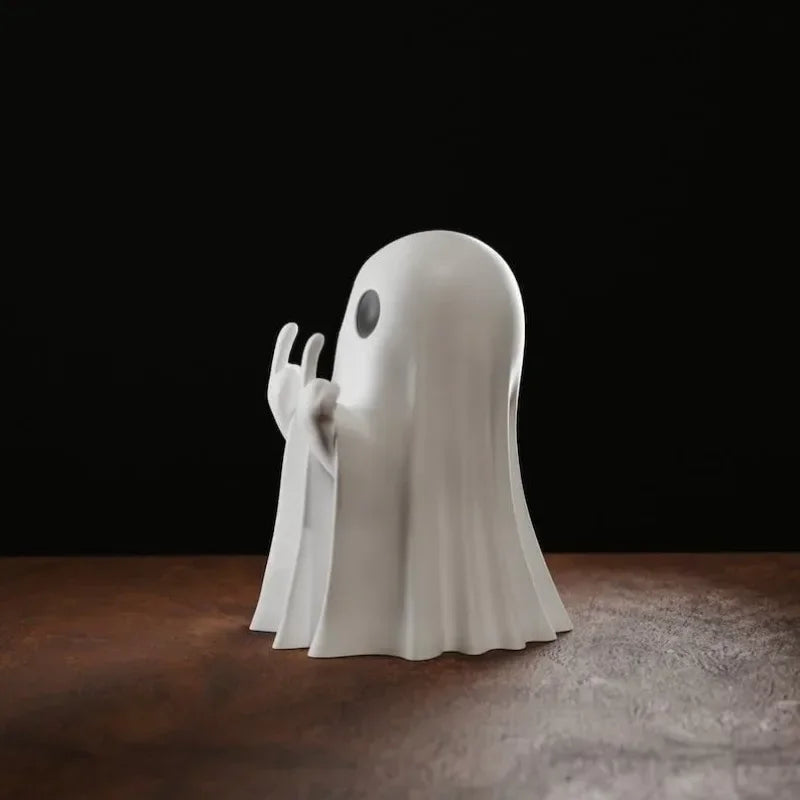 Luminous Middle Finger Ghost Statue | Halloween Table & Car Decor
